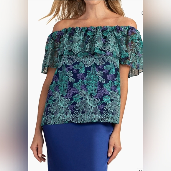 NWT - Trina Turk - Wisdom Top - Floral Off-Shoulder -Size Med - Picture 4 of 6